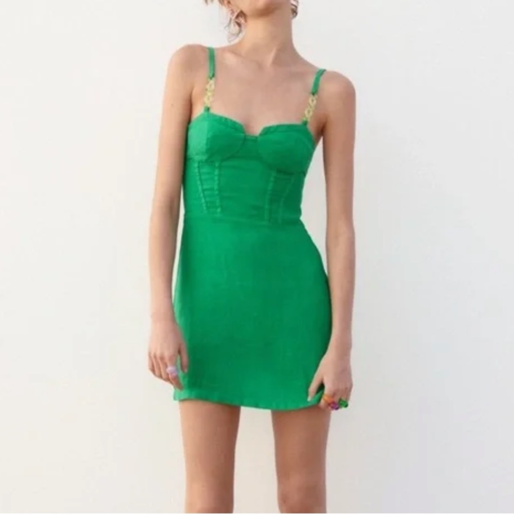Zara Chain Strap Mini Corset Dress